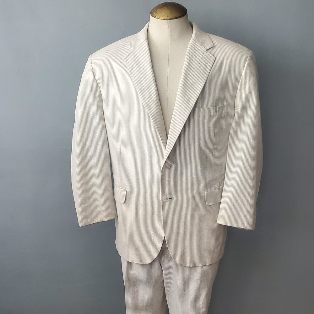 Brooks Brothers 346 Seersucker Suit/ Size XL